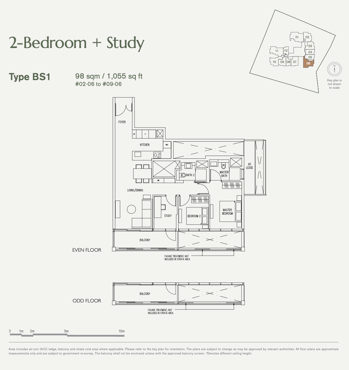 19 Nassim - 2 Bedroom Plus Study Floor Plan